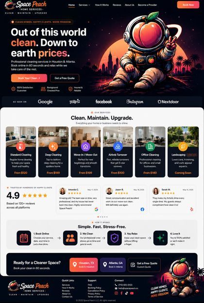 SpacePeach website built by WebWaku